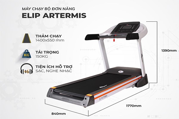 ELIP Artermis dòng máy chạy đơn năng phù hợp với phòng Gym
