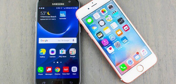 So sánh khả năng hiển thị màn hình của iphone và Samsung